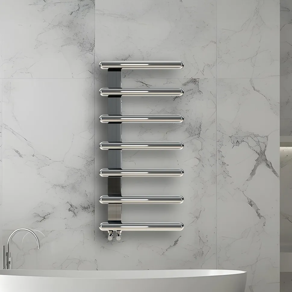 Carisa Ivor Offset Stainless Steel Designer Heated Towel Rail
