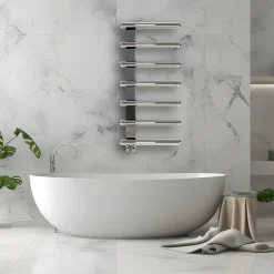 Carisa Ivor Offset Stainless Steel Designer Heated Towel Rail