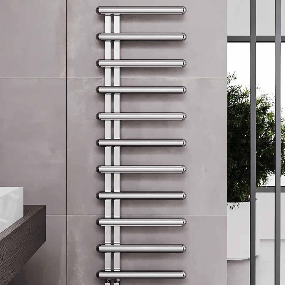 Carisa Ivor Offset Stainless Steel Designer Heated Towel Rail