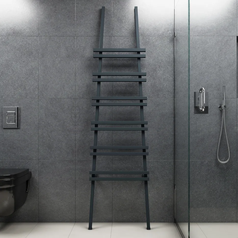 Carisa Jacobs Floor Mounted Ladder Aluminium Heated Towel Rail - 2000 x 535mm
