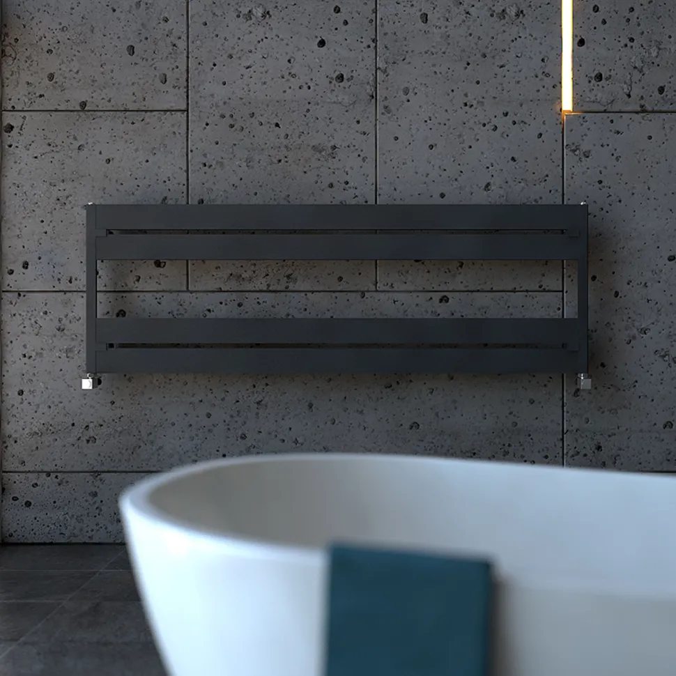 Carisa Mack Bath Horizontal Aluminium Heated Towel Rail - 505 x 1500mm