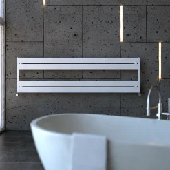 Carisa Mack Bath Horizontal Aluminium Heated Towel Rail - 505 x 1500mm