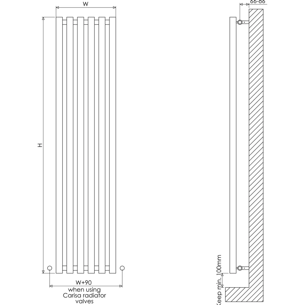 Carisa Mayra Oval Panel Vertical Designer Radiator
