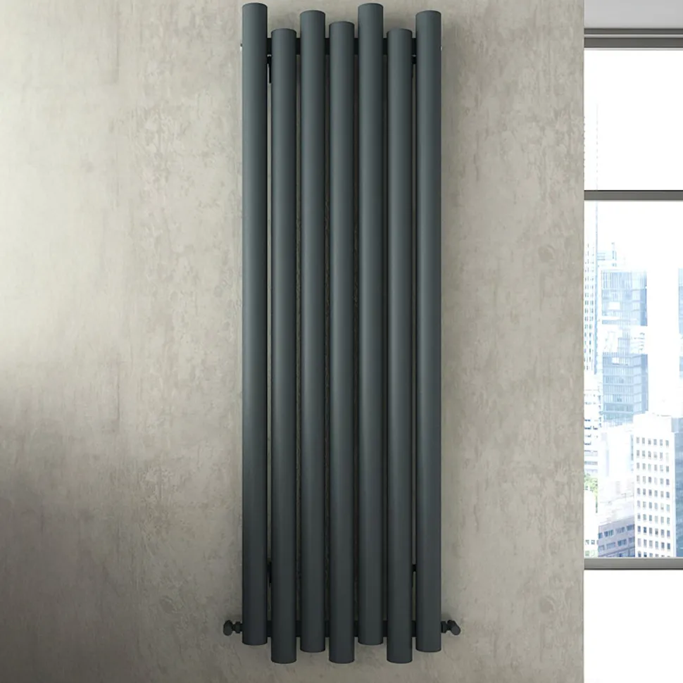 Carisa Motion Single Oval Panel Vertical Aluminium Radiator