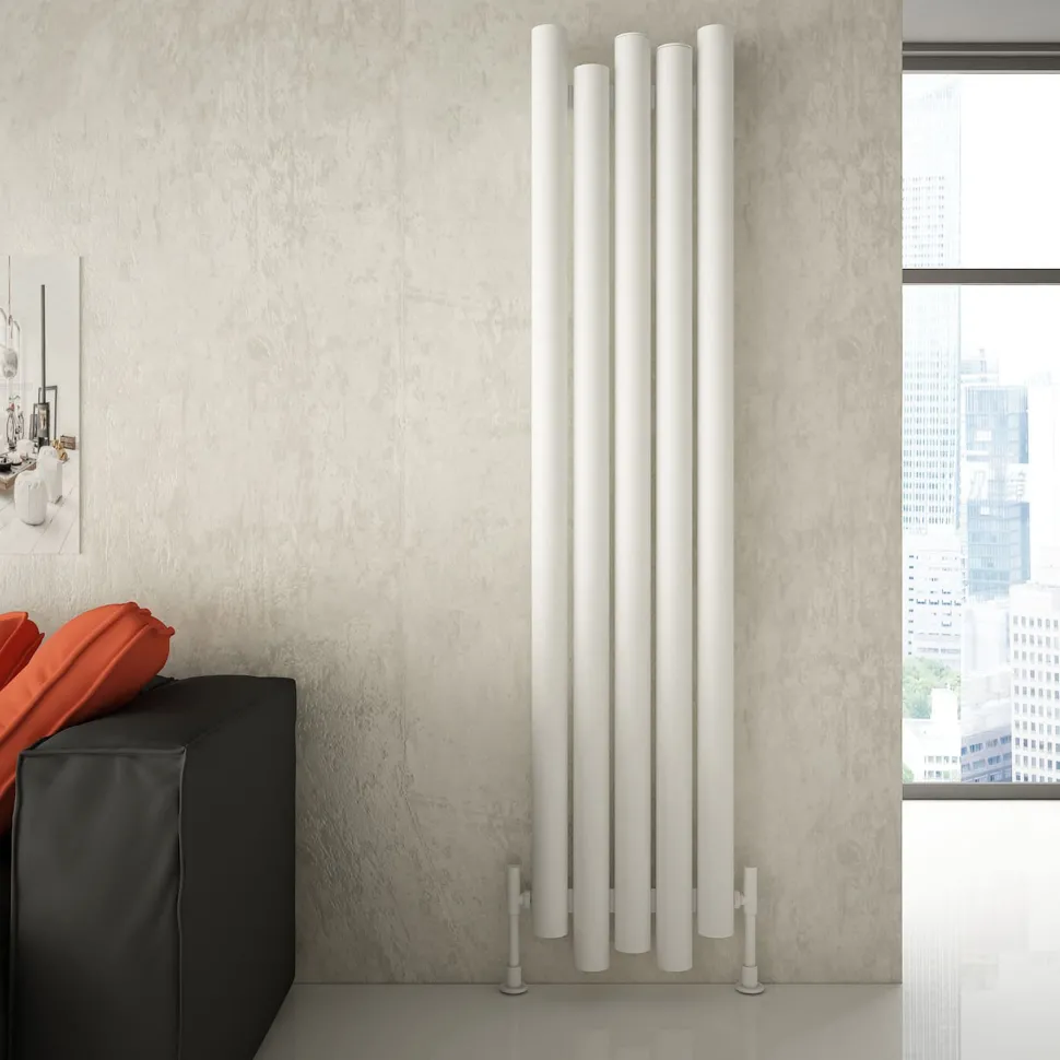 Carisa Motion Single Oval Panel Vertical Aluminium Radiator