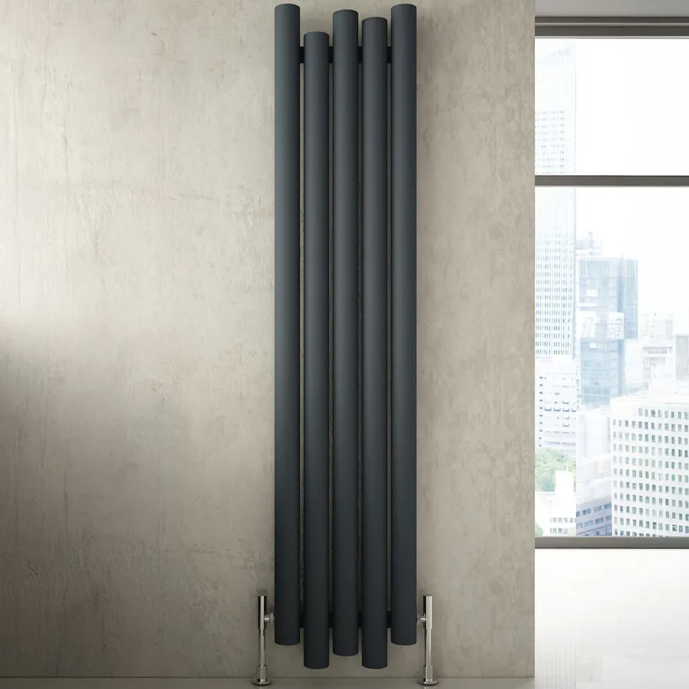 Carisa Motion Single Oval Panel Vertical Aluminium Radiator