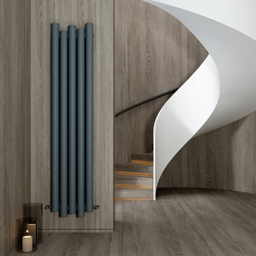 Carisa Motion Single Oval Panel Vertical Aluminium Radiator