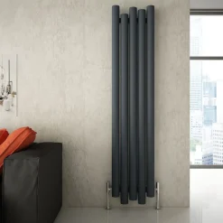 Carisa Motion Single Oval Panel Vertical Aluminium Radiator
