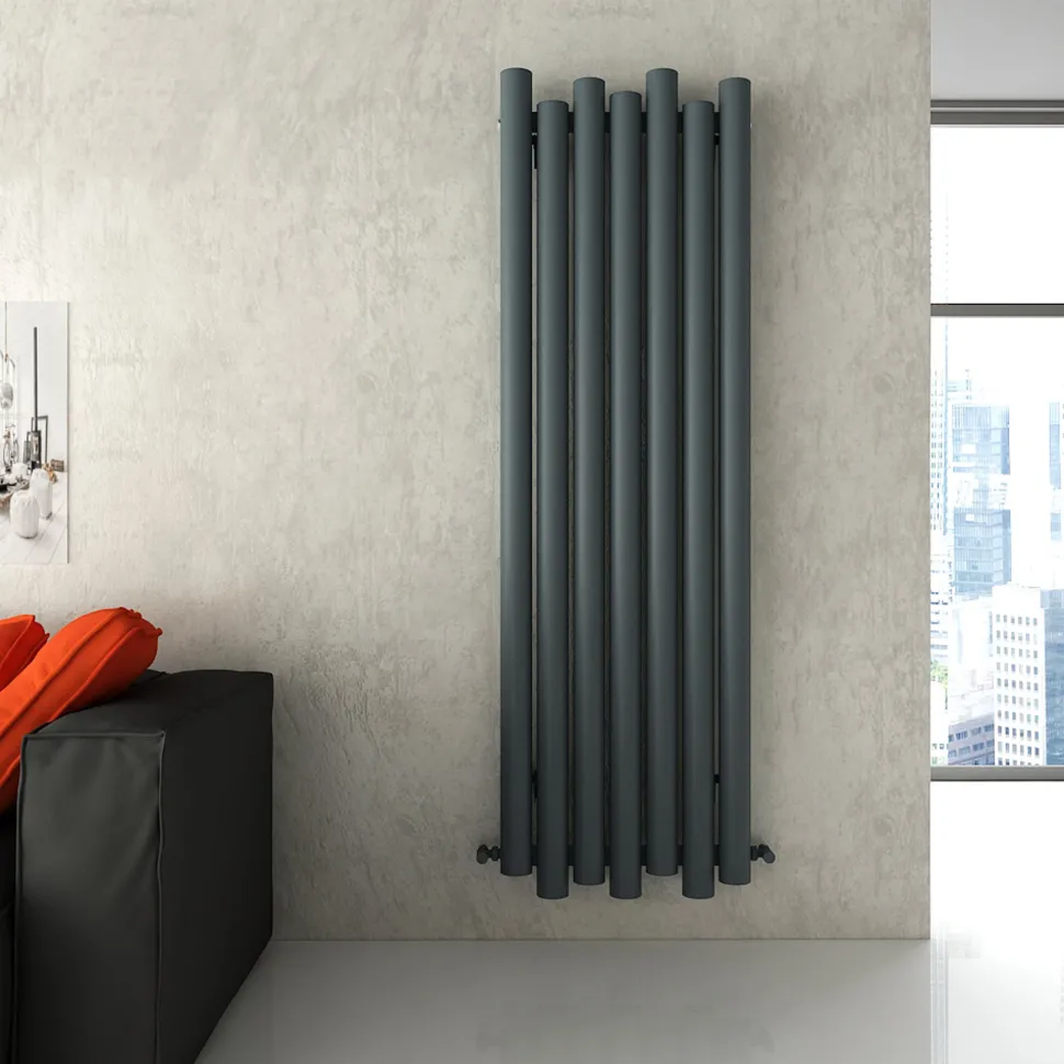 Carisa Motion Single Oval Panel Vertical Aluminium Radiator