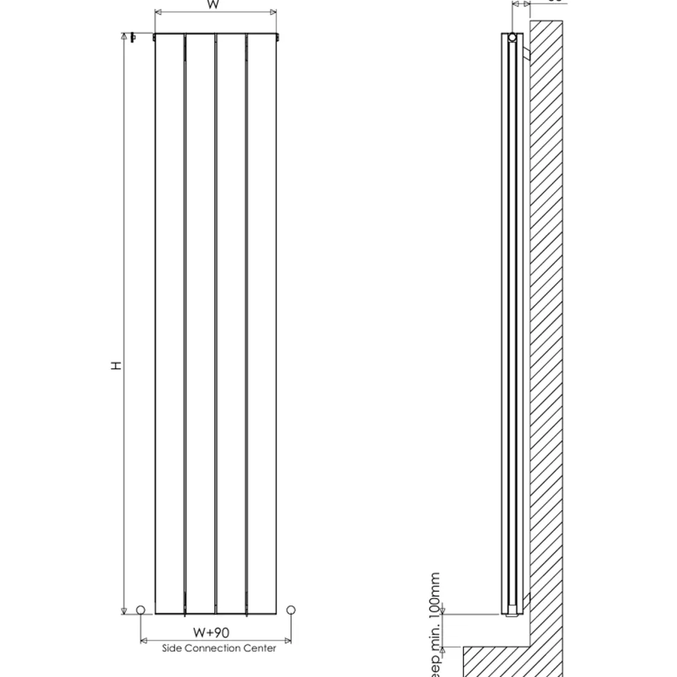 Carisa Nemo Double Panel Vertical Aluminium Radiator