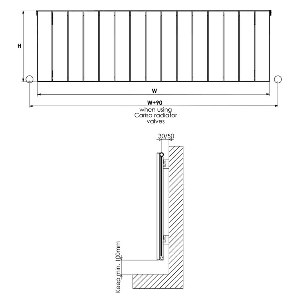 Carisa Nemo Single Panel Horizontal Aluminium Radiator