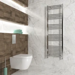 Carisa Nile Flat Vertical Steel Ladder Heated Towel Rail
