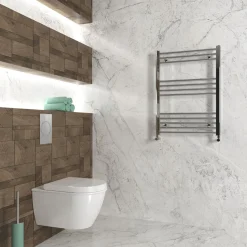 Carisa Nile Flat Vertical Steel Ladder Heated Towel Rail