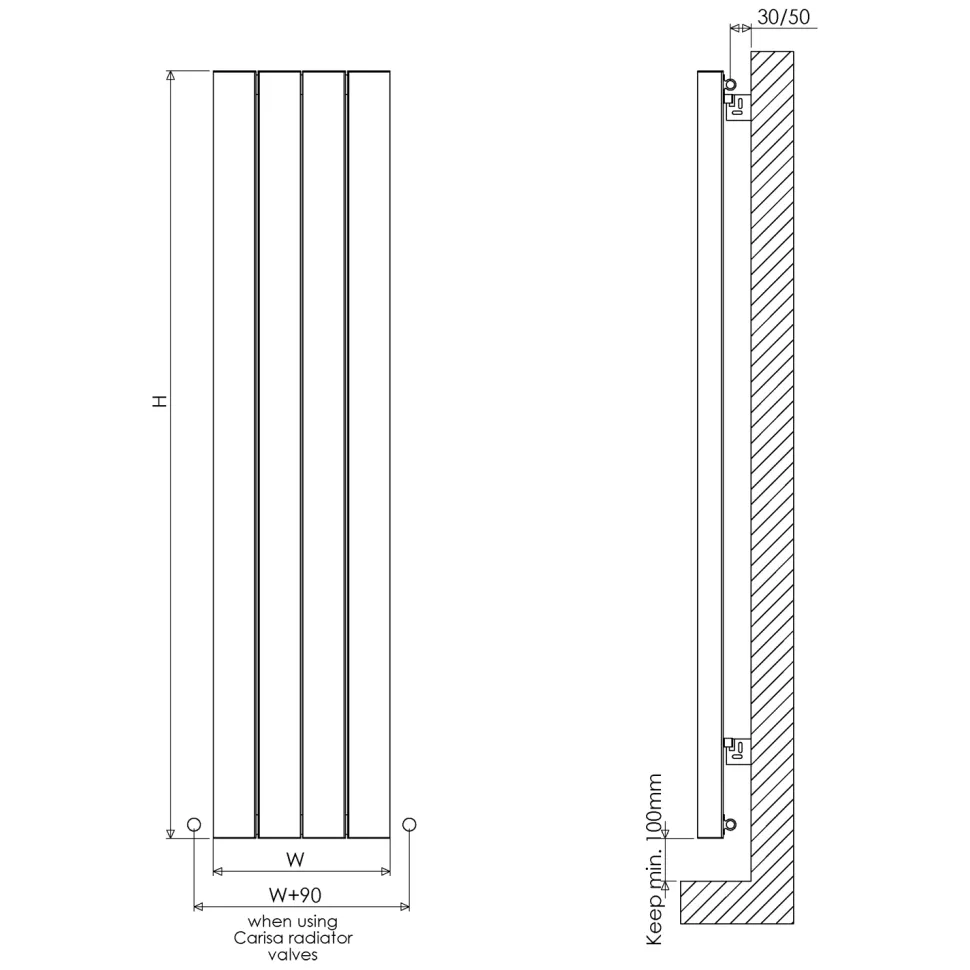 Carisa Nixie Horizontal Aluminium Radiator