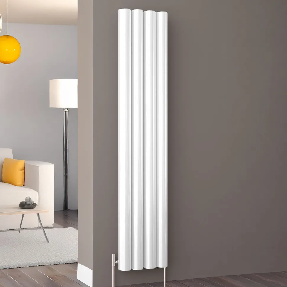 Carisa Otto Oval Single Panel Vertical Aluminium Radiator