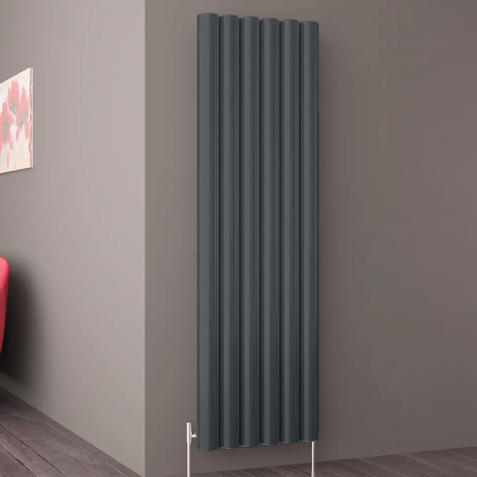 Carisa Otto Oval Single Panel Vertical Aluminium Radiator