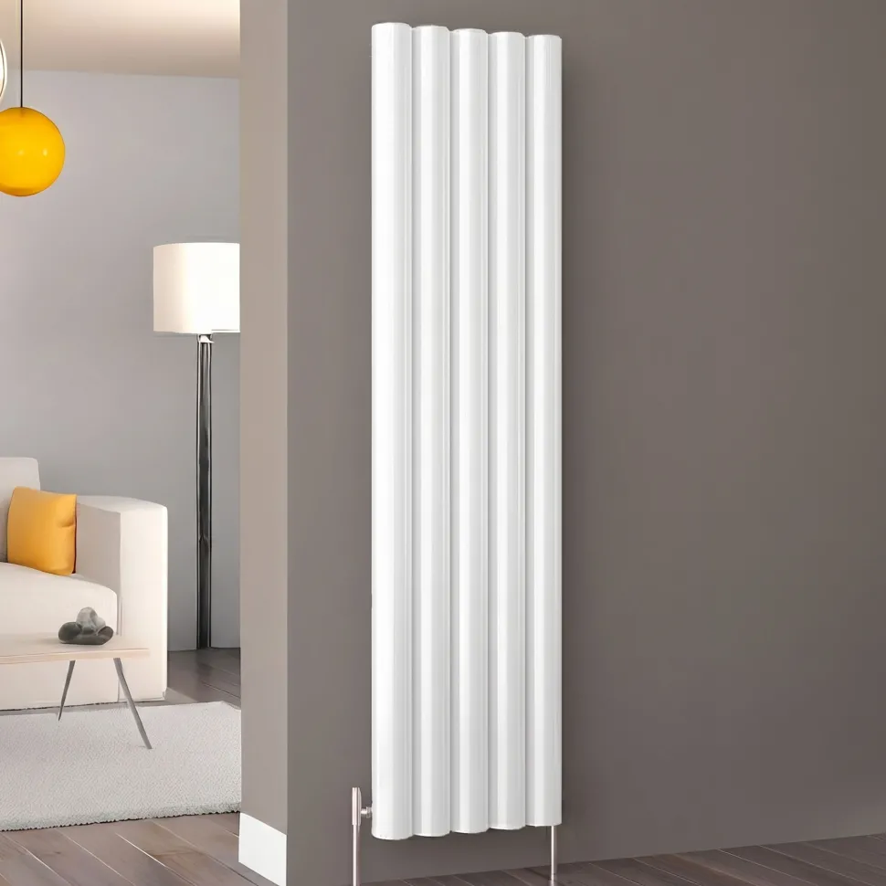 Carisa Otto Oval Single Panel Vertical Aluminium Radiator