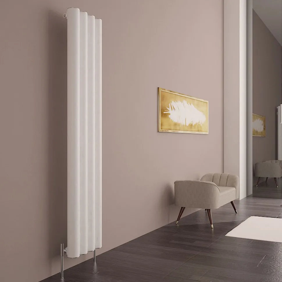 Carisa Otto Oval Single Panel Vertical Aluminium Radiator