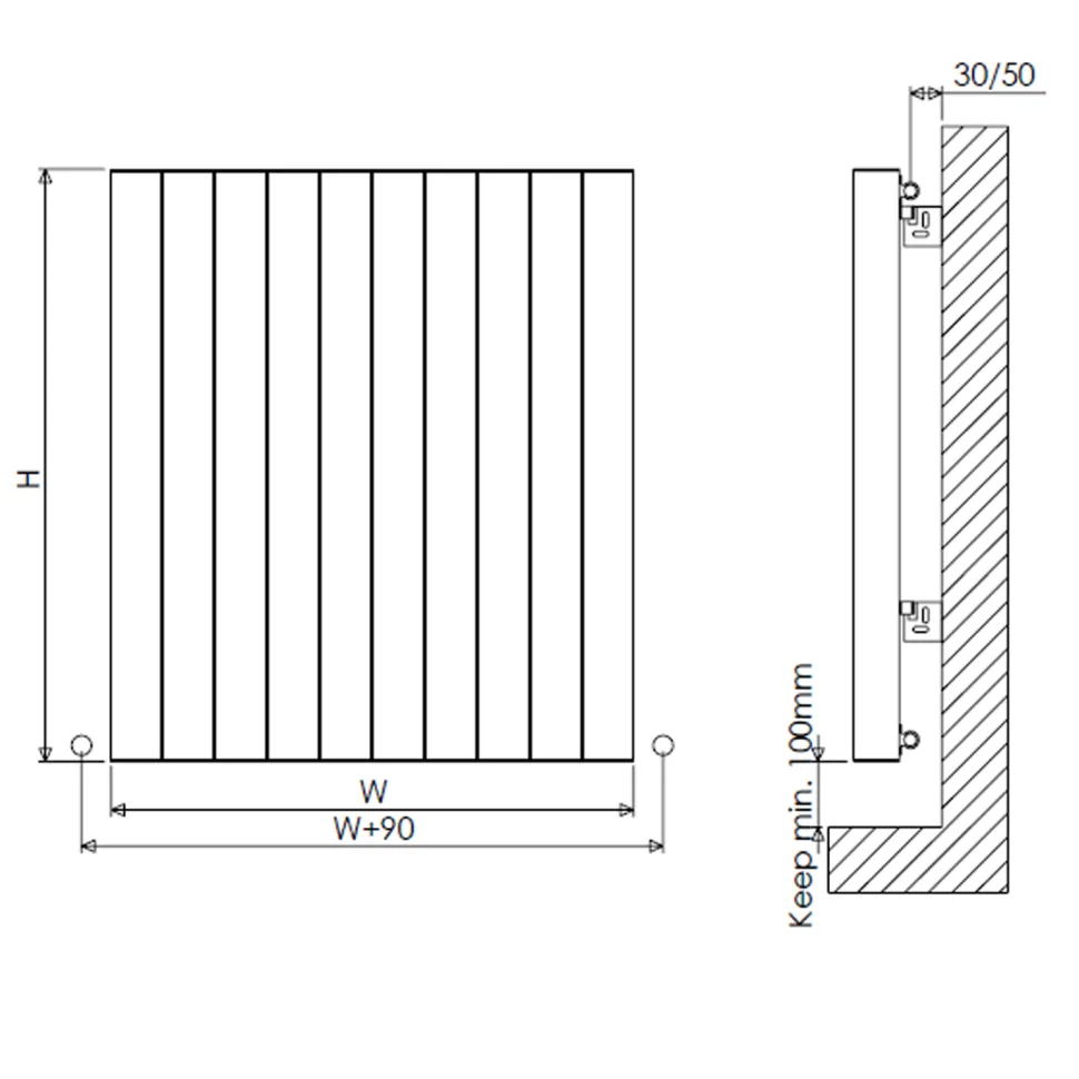 Carisa Otto Oval Single Panel Horizontal Aluminium Radiator
