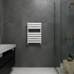 Carisa Plata Bath Flat Panel Aluminium Heated Towel Rail