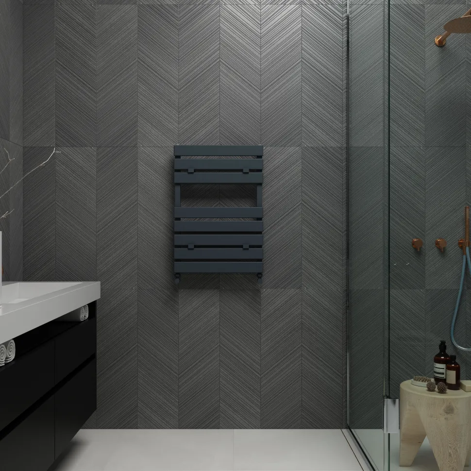 Carisa Plata Bath Flat Panel Aluminium Heated Towel Rail