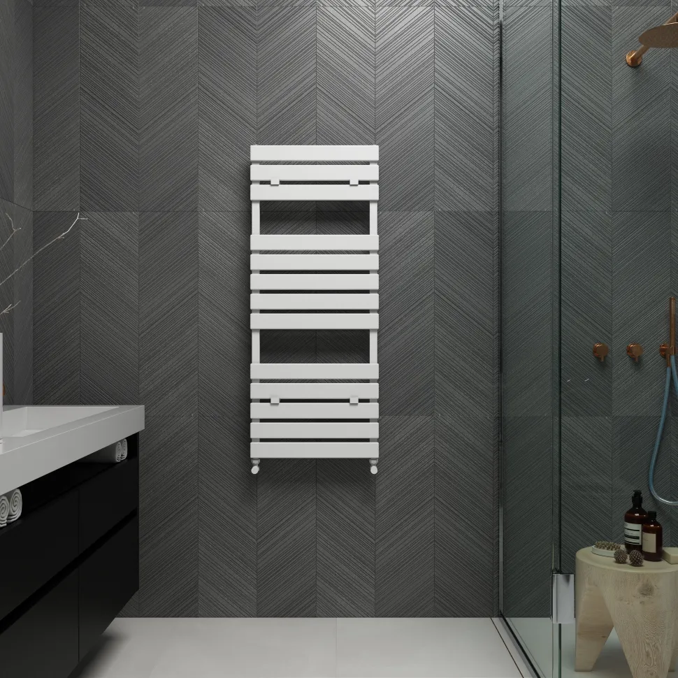 Carisa Plata Bath Flat Panel Aluminium Heated Towel Rail