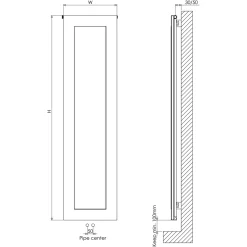 Carisa Quadro Vertical Mirrored Aluminium Radiator