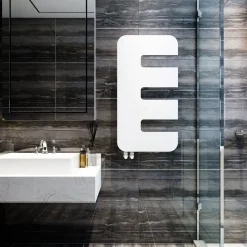 Carisa Rex Offset Single Panel Steel Designer Heated Towel Rail