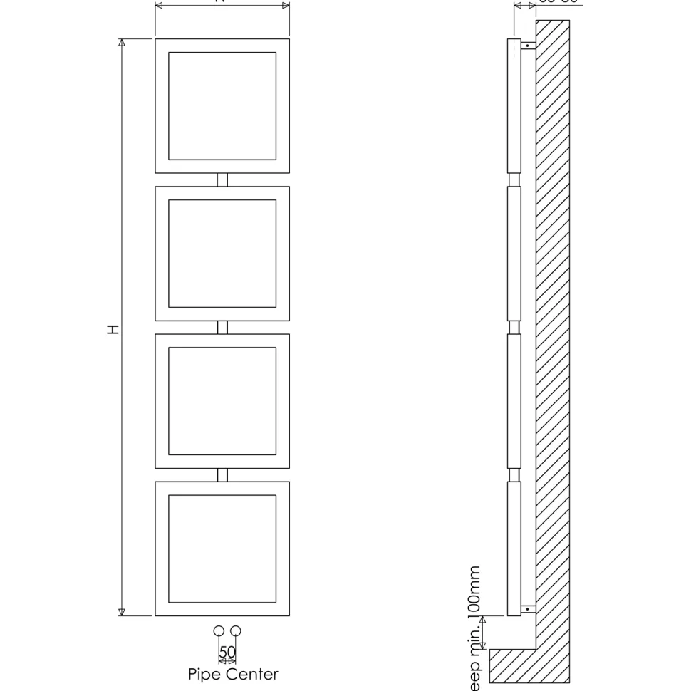 Carisa Ruma Stainless Steel Designer Heated Towel Rail