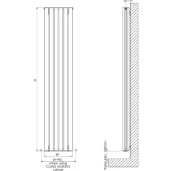 Carisa Tallis Oval Double Panel Vertical Aluminium Radiator
