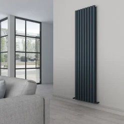 Carisa Tallis Oval Double Panel Vertical Aluminium Radiator