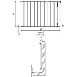 Carisa Tallis Oval Double Panel Horizontal Aluminium Radiator