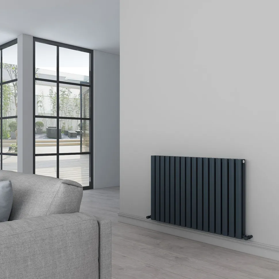 Carisa Tallis Oval Double Panel Horizontal Aluminium Radiator