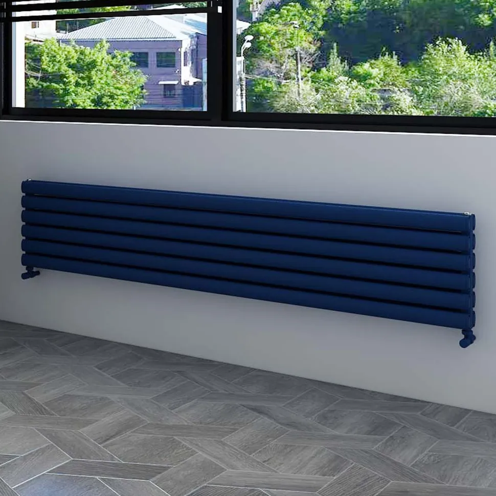 Carisa Tallis XL Oval Double Panel Horizontal Aluminium Radiator