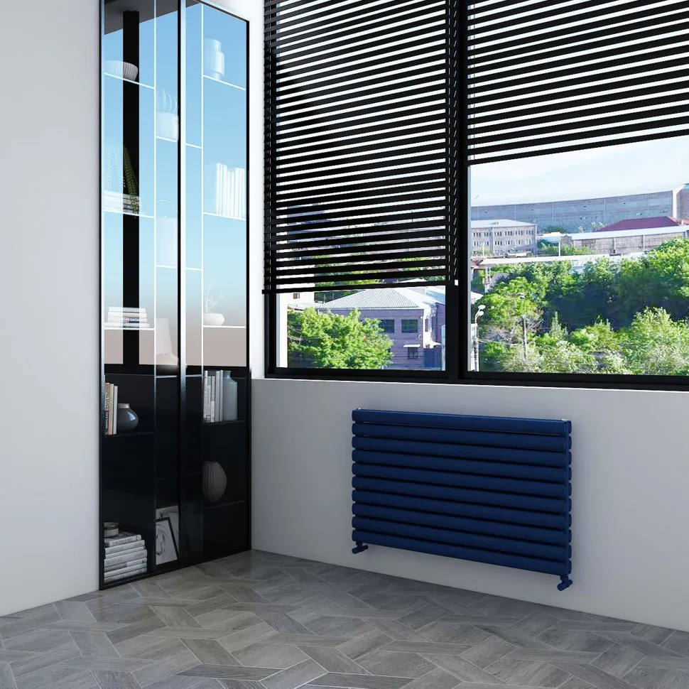 Carisa Tallis XL Oval Double Panel Horizontal Aluminium Radiator