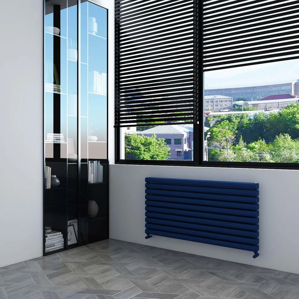 Carisa Tallis XL Oval Double Panel Horizontal Aluminium Radiator