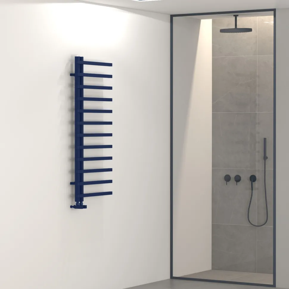 Carisa Terra L Offset Aluminium Heated Towel Rail