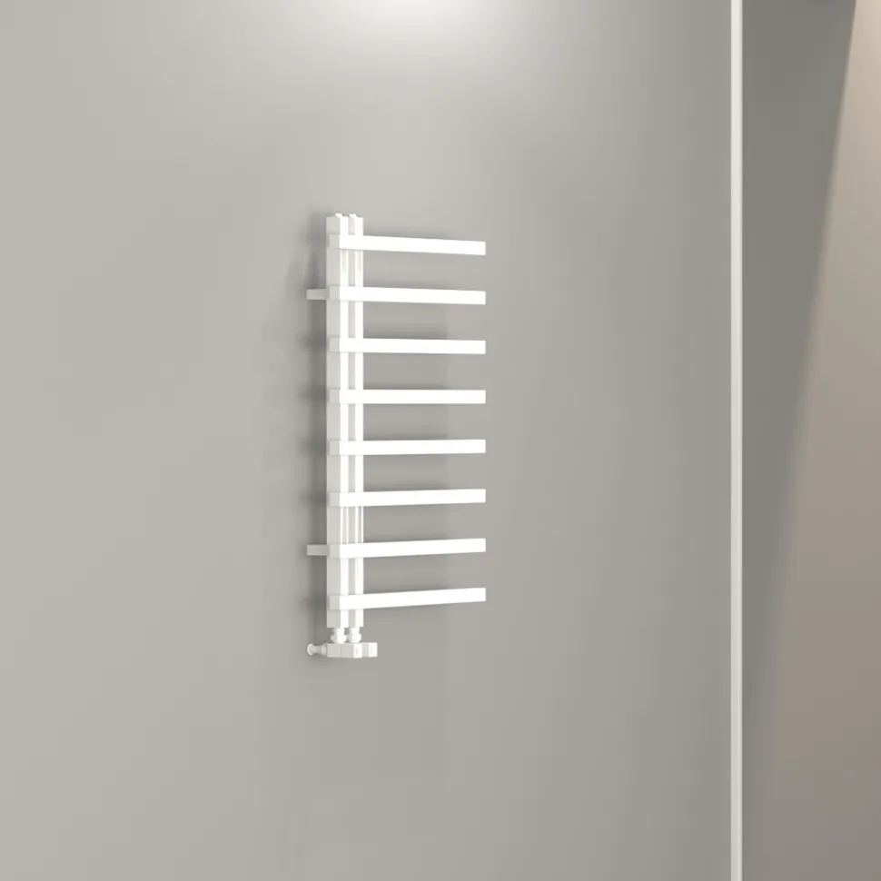 Carisa Terra L Offset Aluminium Heated Towel Rail