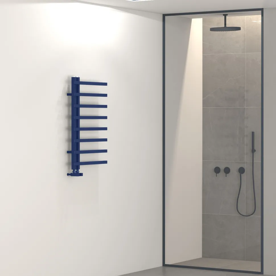 Carisa Terra L Offset Aluminium Heated Towel Rail