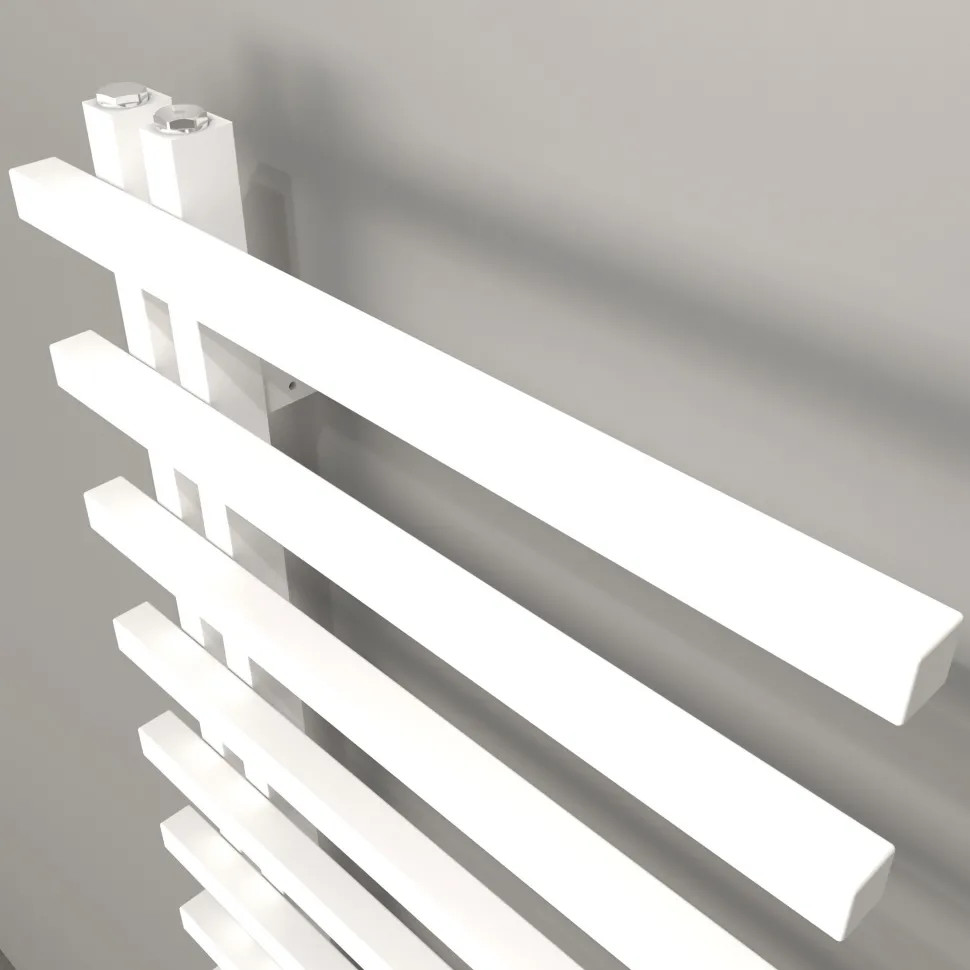 Carisa Terra L Offset Aluminium Heated Towel Rail