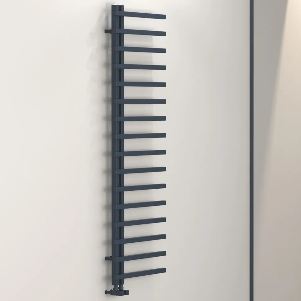 Carisa Terra L Offset Aluminium Heated Towel Rail