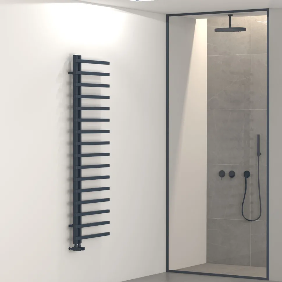 Carisa Terra L Offset Aluminium Heated Towel Rail