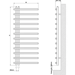 Carisa Terra L Offset Aluminium Heated Towel Rail