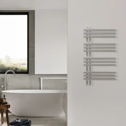 Carisa Terra Offset Aluminium Heated Towel Rail