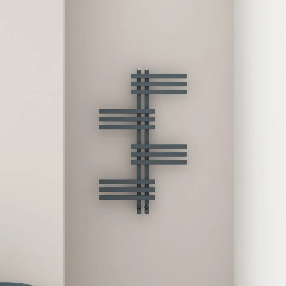 Carisa Unico Offset Aluminium Designer Heated Towel Rail