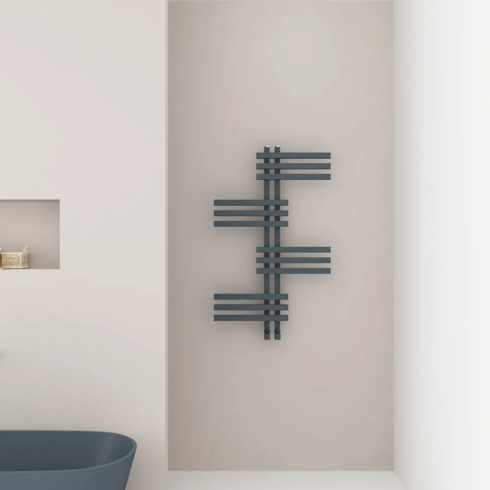 Carisa Unico Offset Aluminium Designer Heated Towel Rail