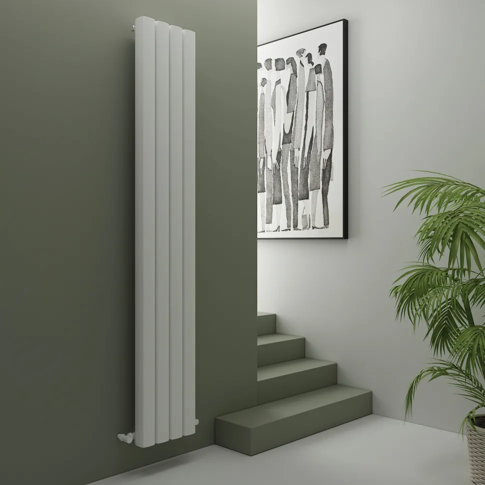 Carisa Vesta Oval Single Panel Vertical Aluminium Radiator