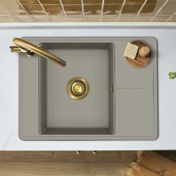 Clearwater Arina 1 Bowl Granite Composite Kitchen Sink with Reversible Drainer - 670 x 500mm