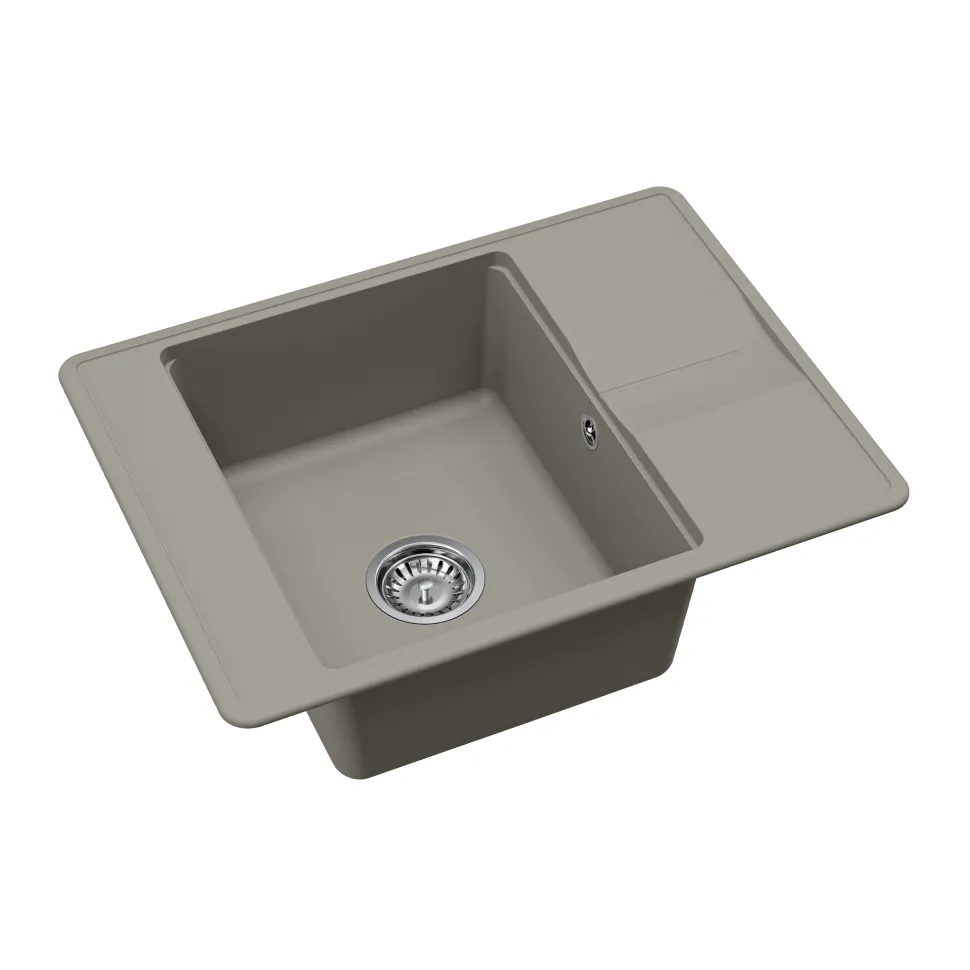 Clearwater Arina 1 Bowl Granite Composite Kitchen Sink with Reversible Drainer - 670 x 500mm