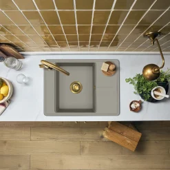 Clearwater Arina 1 Bowl Granite Composite Kitchen Sink with Reversible Drainer - 670 x 500mm